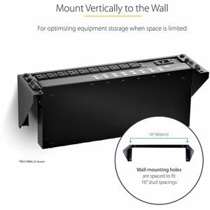 StarTech.com 3U 19" Wall Mount Vertical Rack Bracket, Patch Panel Wall Mount Bracket for AV/IT Equipment, 3U Rack for Cabi