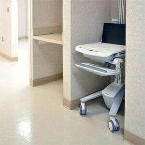 Ergotron StyleView EMR Laptop Cart. Type: Panier multimédia, Couleur du produit: Blanc, Matériel: Aluminium, Plastique. Ré