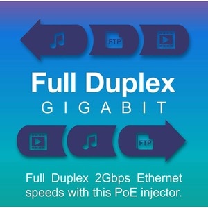 TRENDnet Gigabit Power Over Ethernet Injector, Full Duplex Gigabit Speeds, 1 x Gigabit Ethernet Port, 1 x PoE Gigabit Ethe