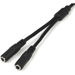 StarTech.com Slim Stereo Splitter Cable - 3.5mm Male to 2x 3.5mm Female - Split one headphone jack into two separate jacks