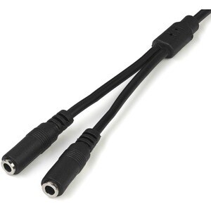 StarTech.com 3.5mm Audio Extension Cable - Slim Audio Splitter Y Cable and Headphone Extender - Male to 2x Female AUX Cabl