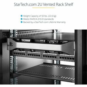 StarTech.com 2 HE Universal Server Rack/ Schrank Fachnbodenbis 22 Kg - 40 cm Tief - belüftet - 22,68 kg Static/Stationary 