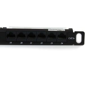 StarTech.com 24 Port 0.5U Cat5e Patch Panel - RJ45 Ethernet Rackmount Cat 5e 110 Patch Panel - Organize up to 24 Cat5e pat