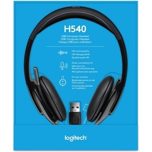Logitech H540 USB Headset - Stereo - USB - Wired - Over-the-head - Binaural - Semi-open - Black