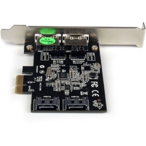 StarTech.com 2 Port PCI Express SATA 6 Gbps eSATA Controller Card - Dual Port PCIe SATA III Card - 2 Int/2 Ext - Add 2 ext