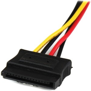 StarTech.com 12in LP4 to 2x Latching SATA Power Y Cable Splitter Adapter - 4 Pin Molex to Dual SATA - Power two SATA drive