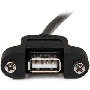 StarTech.com Cavo USB a pannello 30 cm A ad A - F/M - Cable for PC - Prolunga - 24/28 AWG - Nero