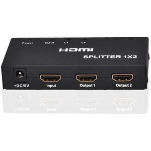 4XEM 2 Port HDMI Splitter & Signal Amplifier - 4XEM 1080p/3D 1 HDMI in 2 HDMI out video splitter and amplifier with LED in