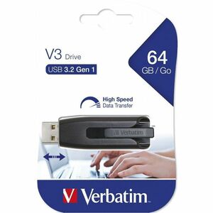 Pen Drive Verbatim Store 'n' Go V3 - 64 GB - USB 3.2 (Gen. 1) Tipo A - Grigio - 80 MB/s Read Speed - 25 MB/s Write Speed -