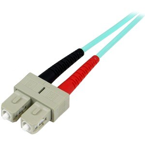 StarTech.com 1m (3ft) LC/UPC to SC/UPC OM3 Multimode Fiber Optic Cable, Full Duplex 50/125 Zipcord, 100G, LSZH Fiber Jumpe