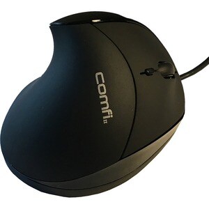 COMFI II WIRED ERGONOMIC COMPUTER MOUSE BLACK - Optical - Cable - White - USB - 1000 dpi - 5 Button(s) - Right-handed