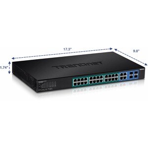 TRENDnet 20-Port Gigabit PoE+ Web Smart PoE+ Switch, 16 x Gigabit PoE+ Ports, 4 x Shared Gigabit Ports, Up To 30W Per Port