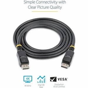 StarTech.com Câble DisplayPort 1.2 de 3 m, Câble DisplayPort Certifié VESA 4K x 2K UHD, Câble/Cordon DP pour Moniteur, ave