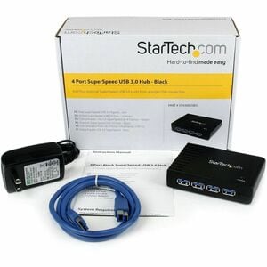 StarTech.com Hub USB 3.0 SuperSpeed de 4 Puertos con Adaptador de Alimentación - Concentrador de Expansión USB para PC/Mac