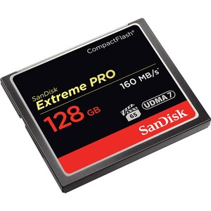 SanDisk Extreme Pro 128 GB CompactFlash - 160 MB/s Read - 65 MB/s Write - Lifetime Warranty