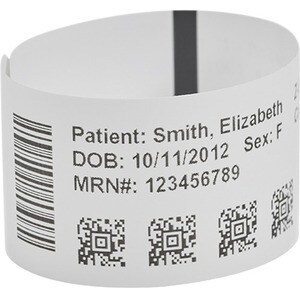 Zebra Z-Band UltraSoft Wristband Cartridge Kit (White) - 1" Width x 7" Length - Permanent Adhesive - Direct Thermal - Whit