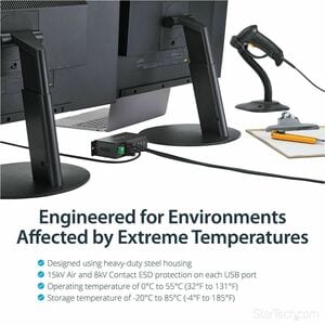 StarTech.com USB Hub - USB Type B - External - Black - TAA Compliant - 7 Total USB Port(s) - 7 USB 2.0 Port(s) - PC, Mac