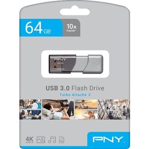 PNY 64GB USB 3.0 Flash Drive - 64 GB - USB 3.0 (3.1 Gen 1) - 95 MB/s Read Speed - 60 MB/s Write Speed FLASH DRIVE
