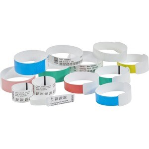 Zebra Z-Band UltraSoft Thermal Label - 1" Width x 7" Length - Permanent Adhesive - Direct Thermal - White - Polypropylene 