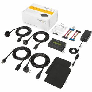 StarTech.com 1:1 Selbständige Festplatten Klonstation und Löscher, SATA HDD/SSD Disk Kloner & Löscher, LCD Bildschirm, OS 