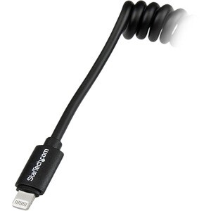 StarTech.com 0.3m (1ft) Coiled Black Apple 8-pin Lightning Connector to USB Cable for iPhone / iPod / iPad - Cable for iPh