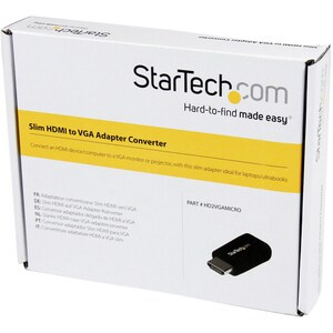 StarTech.com Compact HDMI to VGA Adapter Converter - 1920x1200/1080p - 1 x 19-pin HDMI Digital Video Male - 1 x 15-pin HD-