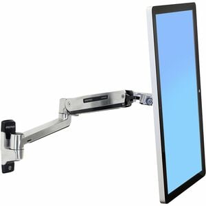 Ergotron Mounting Arm for Display Screen, Digital Signage Display, LCD Display, TV - Polished Aluminum - Height Adjustable