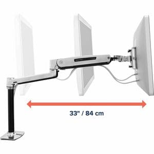 Ergotron LX Series LX HD Sit-Stand. Capacité de charge maximale: 13,6 kg, Taille maximale de l’écran: 116,8 cm (46"). Régl