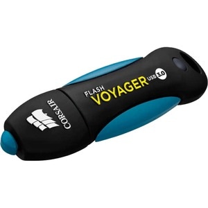 Corsair 64GB Flash Voyager USB 3.0 Flash Drive - 64 GB - USB 3.0 - 190 MB/s Read Speed - 55 MB/s Write Speed - Black, Whit