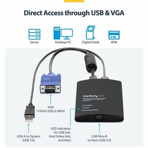 StarTech.com Adattatore Crash Cart portatile console KVM a USB 2.0 del laptop con trasferimento di file e Acquisizione Vid