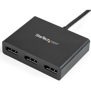 StarTech.com 3-Port Multi Monitor Adapter, Mini DisplayPort 1.2 to DP MST Hub, Video Splitter for Extended Desktop Mode, W
