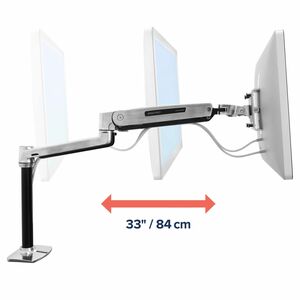 Ergotron Mounting Arm for Display Screen, Digital Signage Display, LCD Display, TV - Polished Aluminum - Height Adjustable