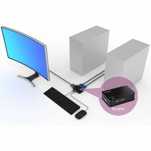 Boîtier de commutation KVM TRENDnet TK-207K - 2 Ordinateur(s) - VGA, SVGA - 2048 x 1536 - 2 x USB - 1 x VGA