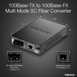 Convertisseur de Média/Transceiver TRENDnet TFC-110MSC - Nouveau - 2 Port(s) - 1 x Réseau (RJ-45) - 1 x SC - Fibre Optique