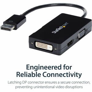 StarTech.com 3 in 1 DisplayPort Multi Video Adapter Converter - 1080p DP Laptop to HDMI VGA or DVI Monitor or Projector Di