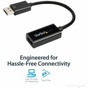 StarTech.com Adaptateur DisplayPort vers HDMI - Convertisseur DP Actif 4K30Hz vers HDMI - Câble d'Écran HDMI - Ultra HD DP