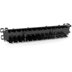 StarTech.com 2U Double-Sided Horizontal / Vertical Cable Management Panel with Finger Duct & D-Ring Hooks - Rack Cable Org