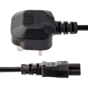 StarTech.com 1m Laptop Power Cord - 3 Slot for UK - BS-1363 to IEC320 C5 Clover Leaf Power Cable Lead - C5 UK Laptop Power