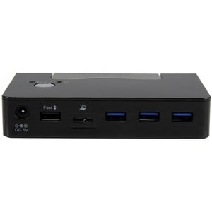StarTech.com 3 Port USB 3.0 Hub for Laptops & Windows-based Tablets + Fast-Charge Port & Device Stand - Black - 4 Total US