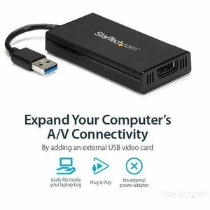 StarTech.com USB 3.0 to DisplayPort Adapter, 4K 30Hz UHD, USB to DP Display Adapter, External Video/Graphics Card for Mac 