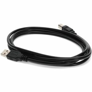 AddOn 10ft USB 2.0 (A) Male to USB 2.0 (B) Male Black Cable - 100% compatible and guaranteed to work