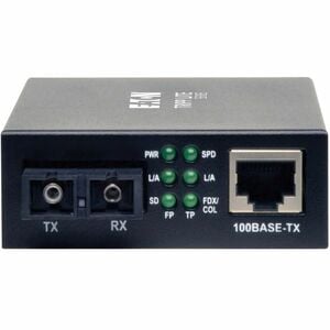 Eaton Tripp Lite Series 10/100 SC Singlemode Fiber to Ethernet Media Converter, 15km, 1310nm - 1 x Network (RJ-45) - 10/10