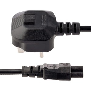 StarTech.com 2m Laptop Power Cord - 3 Slot for UK - BS-1363 to C5 Clover Leaf Power Cable Lead - 6.5ft (2m) UK Laptop Powe