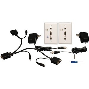 Tripp Lite by Eaton VGA over Cat5/6 Extender Kit, Wall Plate Transmitter/Receiver for Video/Audio, Up to 1000 ft. (305 m),