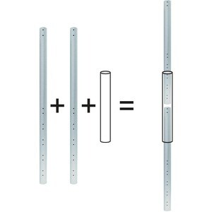 Neomounts FPMA-CPCONNECTSILVER Extension pole connector. Maximum weight capacity: 50 kg, Material: Steel, Product colour: 