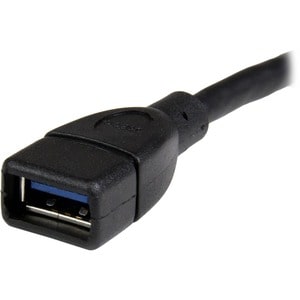 StarTech.com 15 cm Black USB 3.0 Extension Adapter Cable A to A - M/F - USB 3.0 Port Saver Cable - USB 3.0 Male to Female 