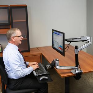 Ergotron WorkFit-LX Montagearm für Monitor, Display, Tastatur - Poliertes Aluminium - Bildschirmgröße: 106,7 cm (42 Zoll) 