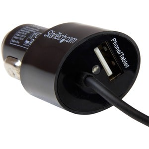 StarTech.com Black Dual Port Car Charger with Micro USB Cable and USB 2.0 Port - High Power (21 Watt / 4.2 Amp) - 1 Pack -