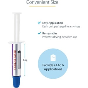 StarTech.com Thermal Paste, 1.5g Metal Oxide Heat Sink Compound, Re-sealable Syringes, CPU Paste - 1.5g thermal heat paste