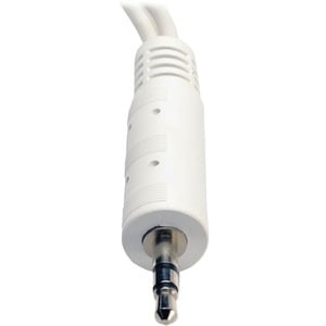 Eaton Tripp Lite Series 3.5mm Mini Stereo Cable adapter Y Splitter for Speakers and Headphones (M to 2x F) White, 6-in. (1
